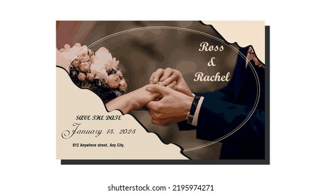 Luxuriöse Hochzeitskarten mit Vektordesign-Vorlage