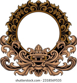 Luxury wedding invitation circle frame