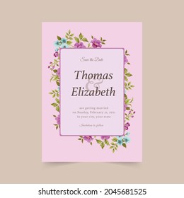 Luxury Wedding invitation floral design card. Wedding ornament concept. Floral poster, invite. Vector decorative greeting card or invitation design background. 