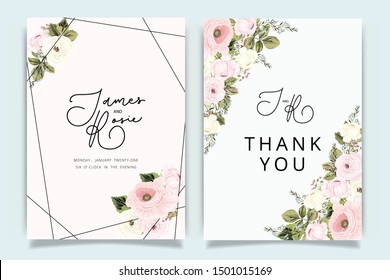 Luxury Wedding Invitation set vector