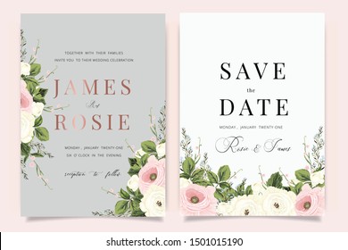 Luxury Wedding Invitation set vector