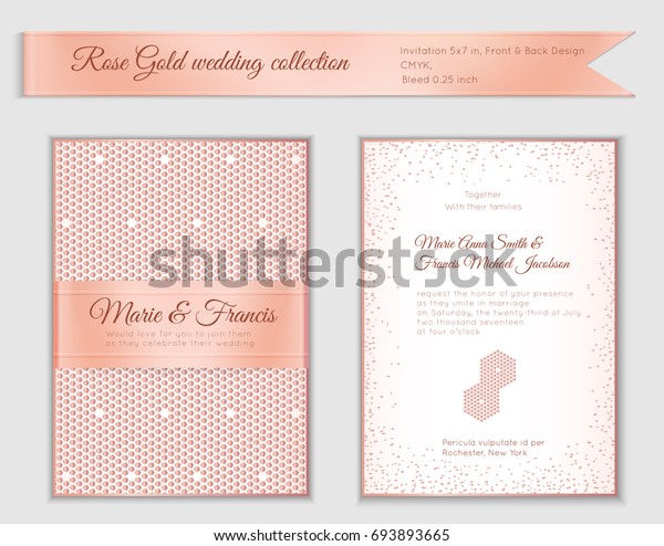 Rose Gold Invitation Rsvp Templates Free Color Changes