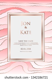Luxury wedding invitation with wave pattern. Vector illustration. EPS 10