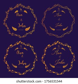 Luxury Wedding Label with gold elegance