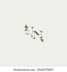 luxury wedding monogram design UN bold initial concept letter organic leaf logo