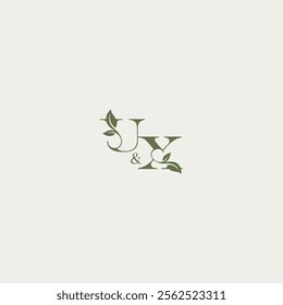 luxury wedding monogram design UX bold initial concept letter organic leaf logo