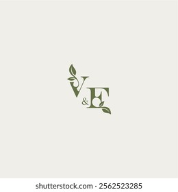 luxury wedding monogram design VF bold initial concept letter organic leaf logo