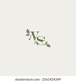 luxury wedding monogram design WS bold initial concept letter organic leaf logo