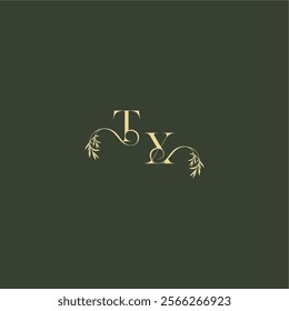 luxury wedding monogram TX logo design concept letter organic leaf initial