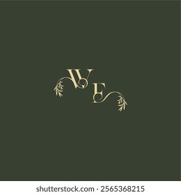 luxury wedding monogram WF logo design concept letter organic leaf initial