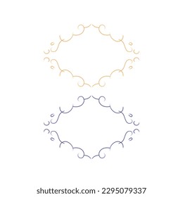 LUXURY WEDDING ORNAMENTAL FRAMES, BADGES SET ISOLATED ON WHITE