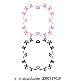 Luxury Wedding Retro Ornamental Frames Collection isolated on White