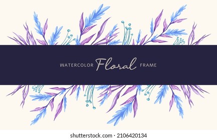 Luxury wedding watercolor floral frame