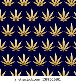 luxury weed leaf pattern gold and blue
