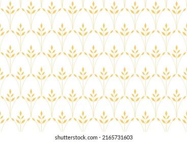 Luxury Wheat pattern. Abstract wheat vector background. Geometric damask texture.