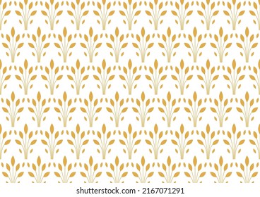 Luxury Wheat pattern. Abstract wheat vector background. Geometric damask texture.