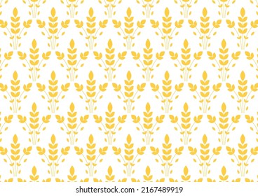 Luxury Wheat pattern. Abstract wheat vector background. Geometric damask texture.