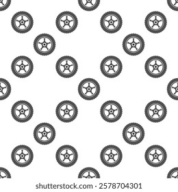 Luxury wheel vector seamless pattern - Car tire and rim vector concept element