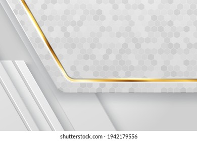 luxury white abstract background with golden line