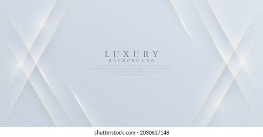 Luxury white abstract background with shiny golden line and shadow. Modern simple graphic texture element. Luxury and elegant pattern creative design. Suit for presentation, poster, flyer, cover