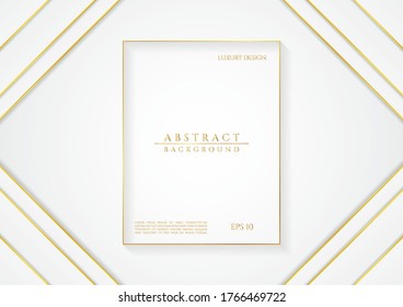 Luxury white abstract white background triangle overlap layer frame design. vector illustration. 