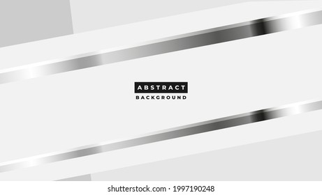 Luxuriöser weißer Abtract-Hintergrund mit Metallic Line Minimalist Moderner Stil für Tapete, Web, Element, Banner, Landing Page, Präsentationen etc.