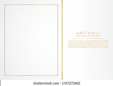 Luxury white background abstract gold style square frame with space for content. vector illustration.