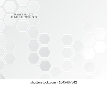 Fondo blanco de lujo con forma de hexágono abstracto