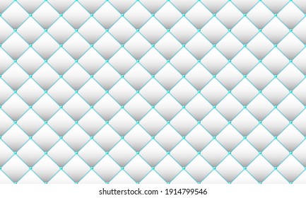 Luxury white background with blue chains and beads. Seamless vector illustration. Upholstery background.