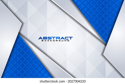 Luxury white background combinations with line blue Element with Overlap Textured Layered Style Concept. Graphic Design Element.