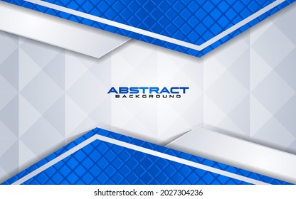 Luxuriöse, weiße Hintergrundkombinationen mit blauem Element mit Überlappung strukturierter Layered Style Concept. Grafikdesign-Element.