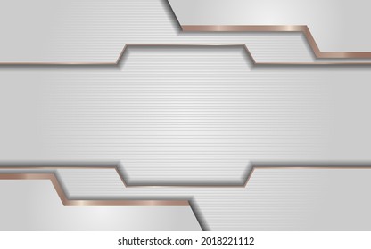 Luxury white background combine with glowing golden lines. Overlap layer textured background design