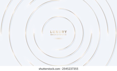 Fundo branco de luxo com design circular de ouro