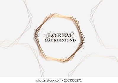 fondo blanco de lujo con hexágonos dorados. brillo y sombra de formularios. ilustración vectorial