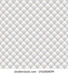 Luxury white background with golden beads. Seamless vector illustration. 