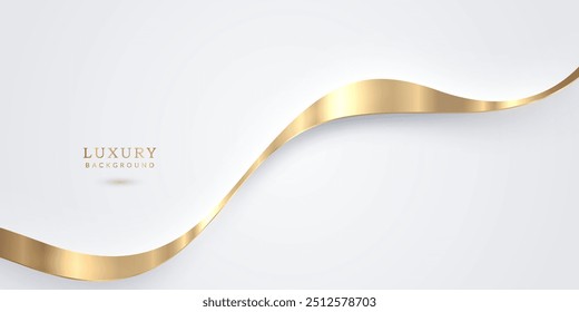 Luxury white background with golden line