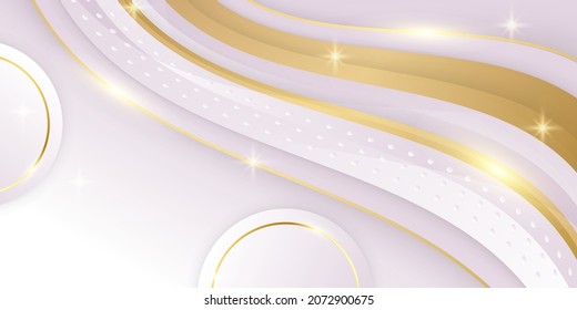 Luxury white background with golden texture decoration. Vector illustration elegant design for banner, poster, wedding card, greeting card, flier, fashion sale, social media cover and much more