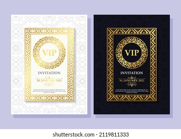 luxury white and black VIP card ornament pattern