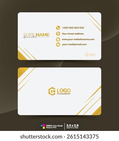 luxury white business card design template with abstract geometric element