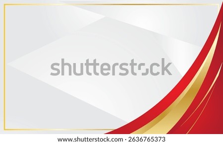 Luxury white certificate background with gold red lines in the corners