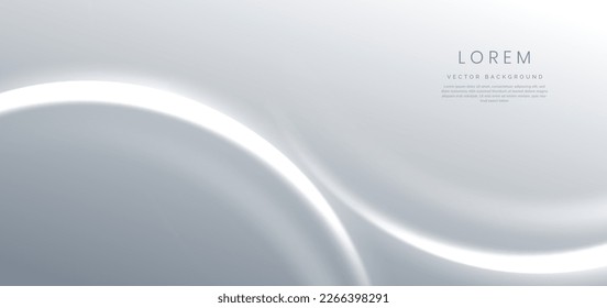 Luxury white curved lines on grey background. Modern template design. You can use for ad, poster, template, business presentation. Vector illustration