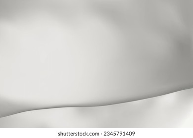The luxury of white fabric texture background. Closeup of rippled silk fabric. Stacked silk fabrics. White background. 3D vector illustration.