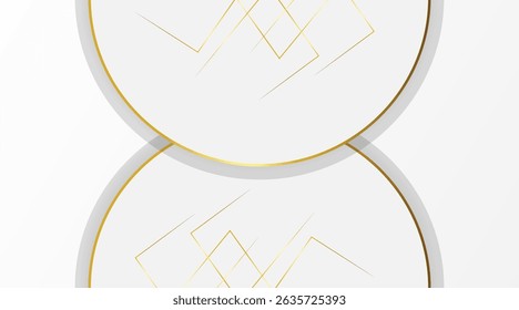Luxury white geometric background template with modern abstract shapes.