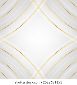 Luxury white and gold abstract background with soft light and shadow. Elegant overlap geometric design. vector illustration.