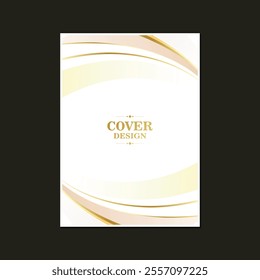 luxury white and gold abstract wave cover