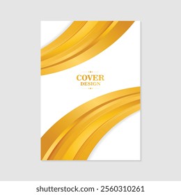 luxury white and gold abstract wave cover