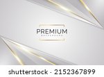 Luxury White and Gold Background with Golden Lines and Paper Cut Style. Premium Gray and Gold Background for Award, Nomination, Ceremony, Formal Invitation or Certificate Design