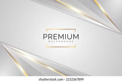 Luxury White   Gold Background and Golden Lines   Paper Cut Style  Premium Gray   Gold Background for Award  Nomination  Ceremony  Formal Invitation Certificate Design