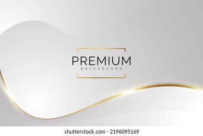 Lujoso fondo blanco y dorado con líneas doradas y estilo corte de papel. Fondo de Gris y Oro Premium para Premio, Nominación, Ceremonia, Invitación Formal o Diseño de Certificado