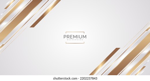 Lujoso fondo blanco y dorado con líneas doradas y estilo corte de papel. Fondo de Gris y Oro Premium para Premio, Nominación, Ceremonia, Invitación Formal o Diseño de Certificado